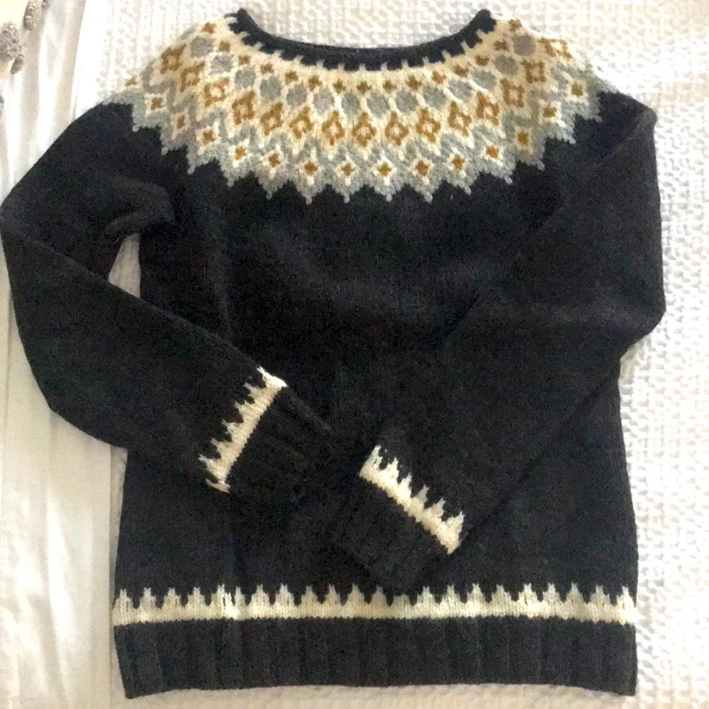 Hand knit wool Nordic style sweater